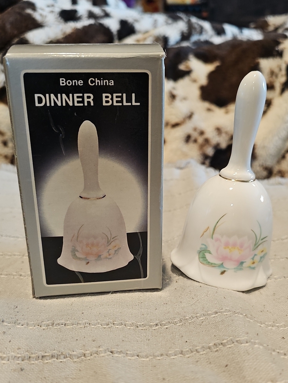 Dinner Bell Bone China - White with Pink Floral Accent